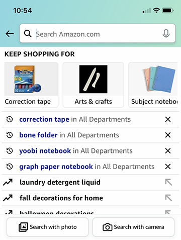 My amozon search list
